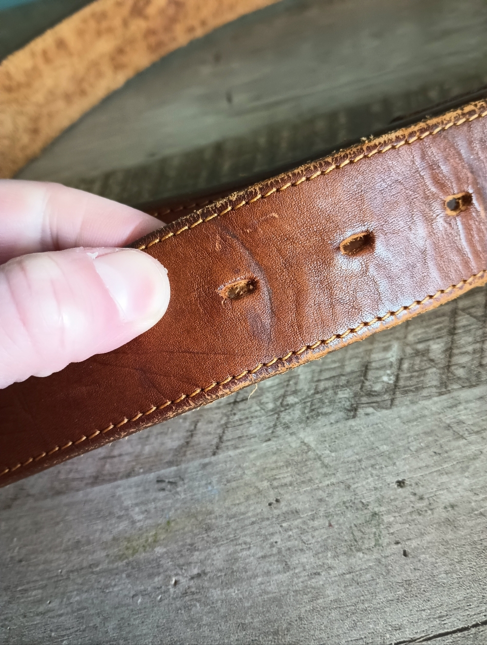 Vintage Hand Tooled Leather Belt OS Embossed Floral Western Cottage Equestrian - Picture 6 of 9